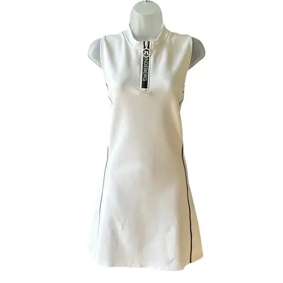 J.Lindeberg White Zane Golf Dress Women's Size Large White Mesh Racerback Sporty - Picture 3 of 13